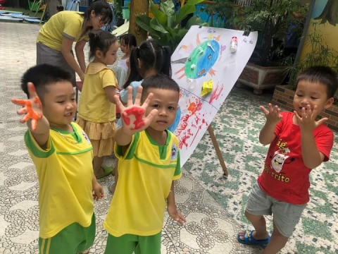 Tiết học lớp Chồi 1: chung tay bảo vệ môi trường