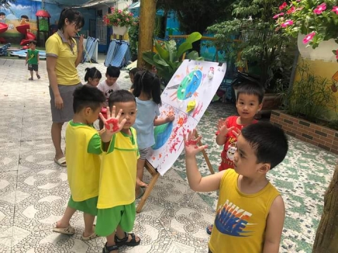 Tiết học lớp Chồi 1: chung tay bảo vệ môi trường