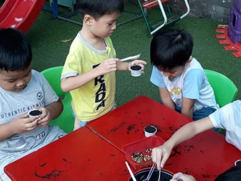 BÉ GIEO HẠT TRỒNG CÂY
